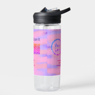 Simple minimal q r code add logo scan code name we water bottle