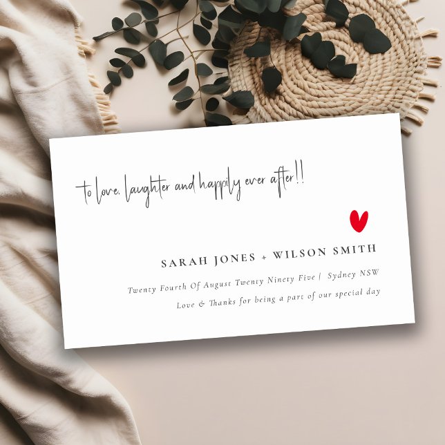 Simple Minimal Red Heart Script Wedding Website Enclosure Card (Creator Uploaded)