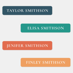 Simple Minimal Retro Colours Custom Name Schoo