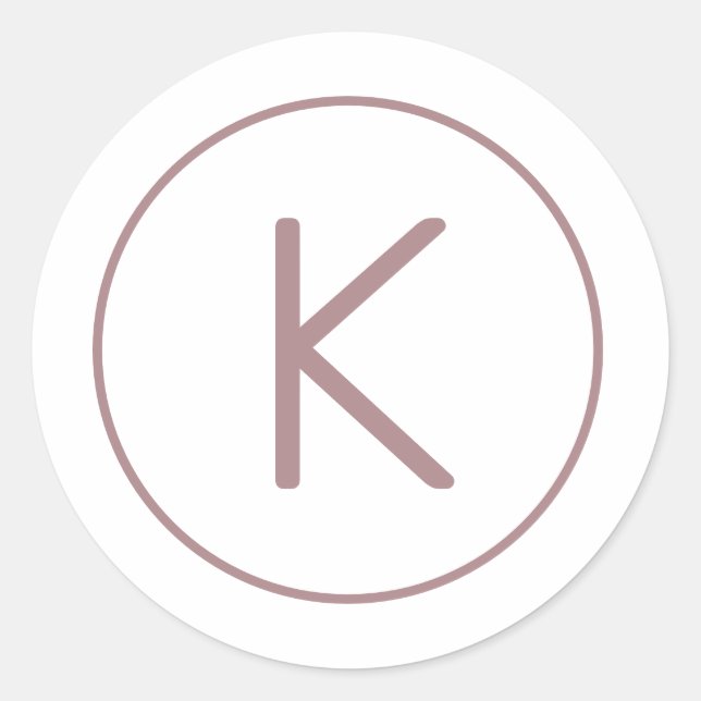 simple minimal rose gold monogram envelope seals (Front)