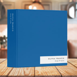 Simple Minimal Royal Blue Modern Color Block Binder