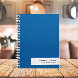 Simple Minimal Royal Blue Modern Colour Block Notebook