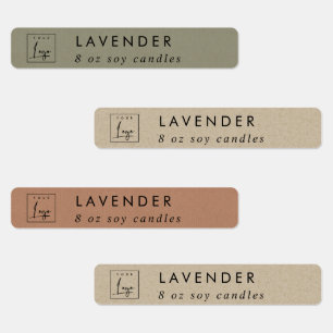 Simple Minimal Rustic Kraft Logo Candle Label
