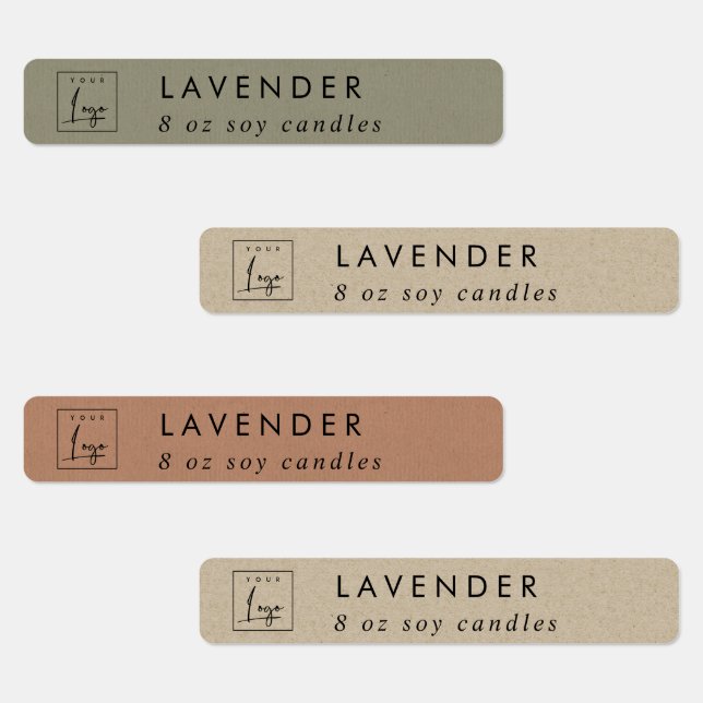 Simple Minimal Rustic Kraft Logo Candle Label (Group)
