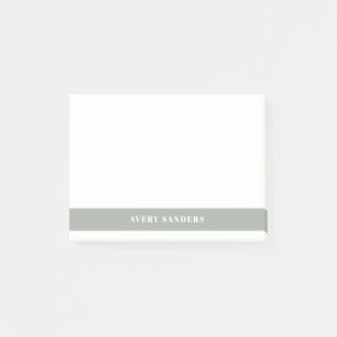 Simple Minimal Sage Green Modern Colour Block Post-it Notes