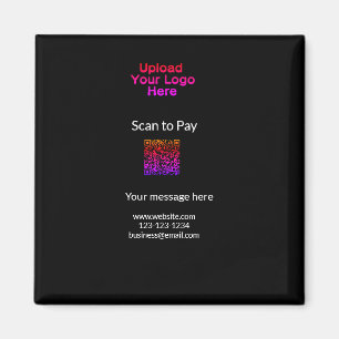 Simple minimal scan to pay Add QR logo website ema Magnet