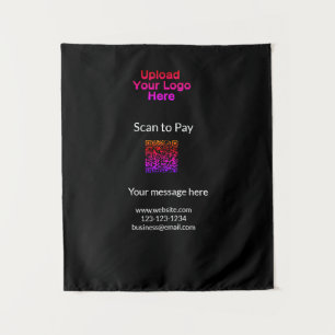 Simple minimal scan to pay Add QR logo website ema Tapestry