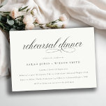 Simple Minimal Script Black White Rehearsal Dinner Invitation<br><div class="desc">If you need any further customization please feel free to message me on yellowfebstudio@gmail.com.</div>