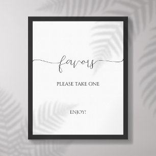 Simple Minimal Script Bridal Shower Favours Sign