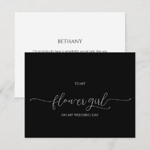 Simple Minimal Script Flower Girl Thank You Card