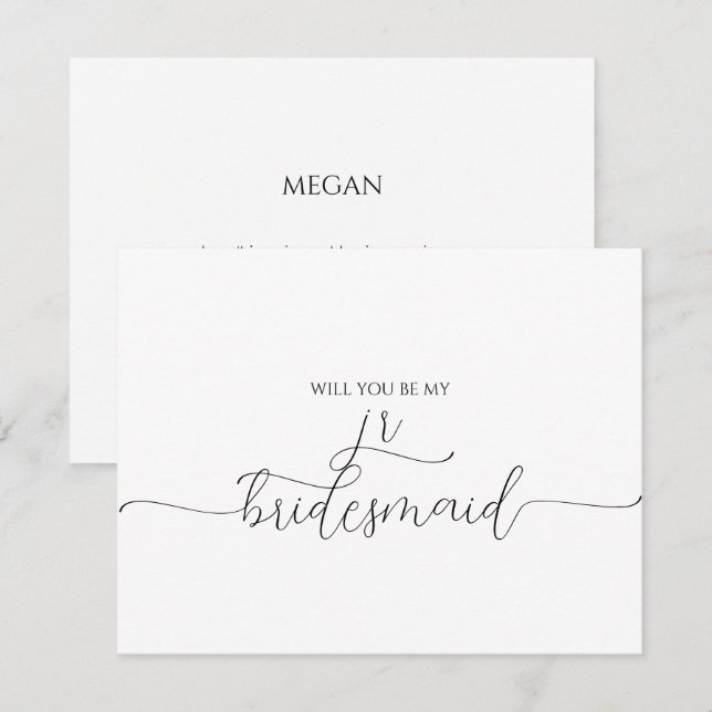 Simple Minimal Script Junior Bridesmaid Proposal (Front/Back)