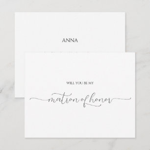 Simple Minimal Script Matron of Honour Proposal Invitation