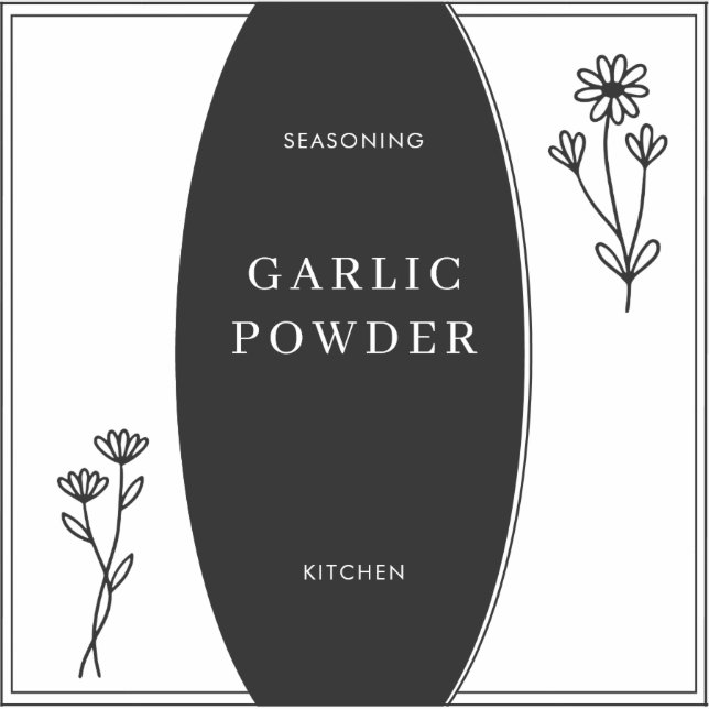 Simple Minimal Seasoning Pantry Jar Label (Front)