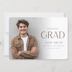 Simple Minimal Senior Grad Photo Master Graduation Announcement