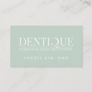 Simple Minimal Soft Mint Green Logo Appointment Business Card