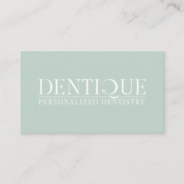 Simple Minimal Soft Mint Green Logo Appointment Business Card (Front)