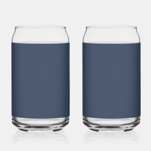 simple minimal solid color custom blue gray rich can glass