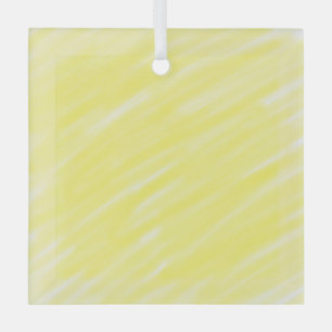 simple minimal solid color custom yellow pastel ad glass ornament