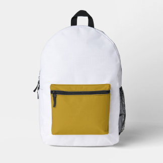 simple minimal solid colour custom mustard golden printed backpack