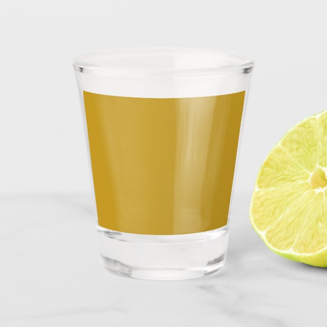 simple minimal solid colour custom mustard golden  shot glass (Front)