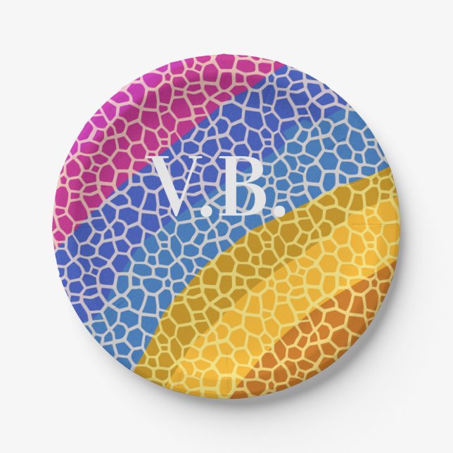 simple minimal solid colour custom personalized th paper plate (Front)
