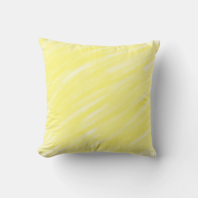 simple minimal solid colour custom yellow pastel a throw pillow (Front)