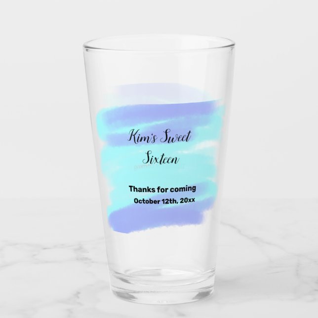 SIMPLE MINIMAL sweet sixteen elegant custom modern Glass (Front)