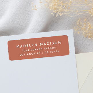 Simple Minimal Terracotta Elegant Return Address