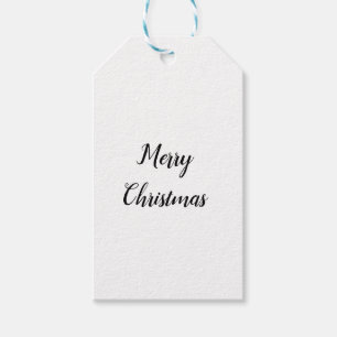simple minimal text merry christmas gift tags
