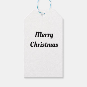 simple minimal text merry christmas gift tags