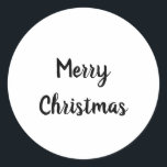 simple minimal text merry christmas party classic round sticker<br><div class="desc">DESIGN</div>