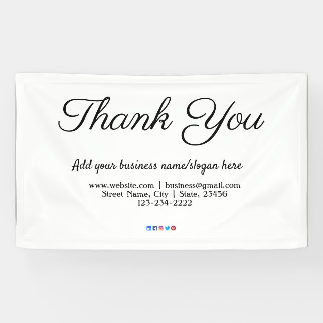 simple minimal text style add your name address ba banner (Horizontal)