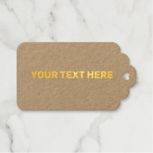 SIMPLE MINIMAL TEXT STYLE BROWN GOLD FOIL GIFT GIFT TAGS