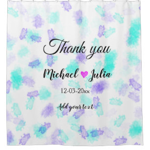 Simple minimal thank you couple name heart glitter