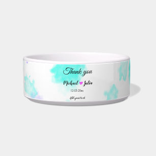 Simple minimal thank you couple name heart glitter bowl