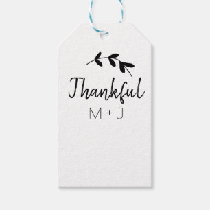 Simple minimal thank you couple name text date cus gift tags