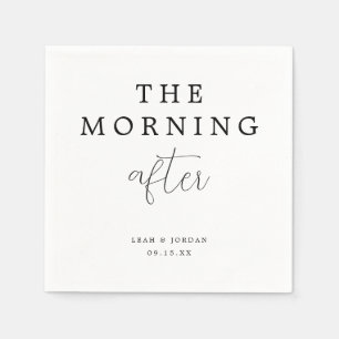 Simple Minimal The Morning After Wedding Brunch  Napkin