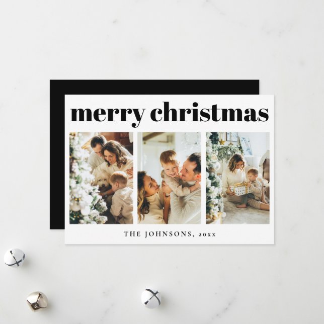 Simple Minimal Typography Christmas Holiday Card (Front/Back In Situ)