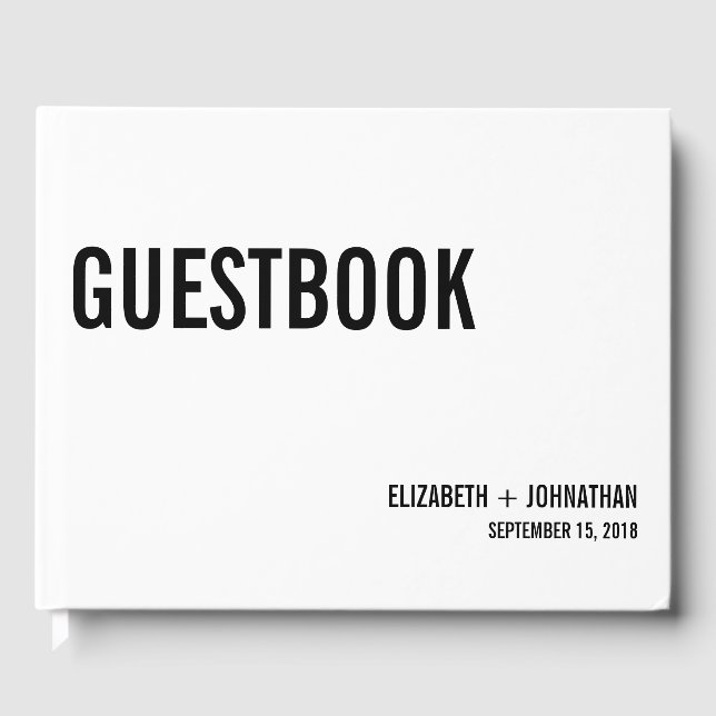 Simple & Minimal Typography Wedding Guest Book (Front)