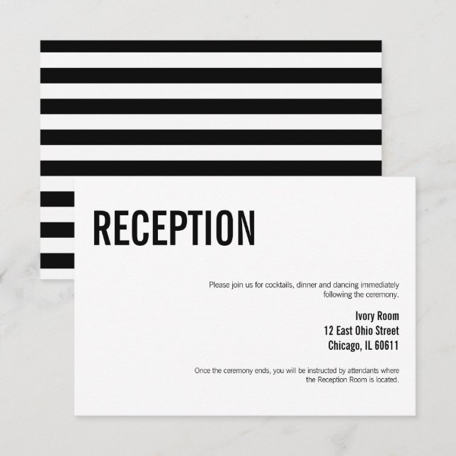 Simple & Minimal Typography Wedding Reception Card (Front/Back)