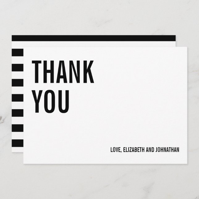 Simple & Minimal Typography Wedding Thank You Card (Front/Back)