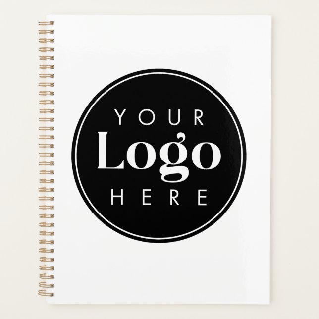 Simple Minimal Upload Your Custom Logo Business Planner (Front)