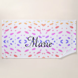 simple minimal watercolor colourful shapes add nam beach towel