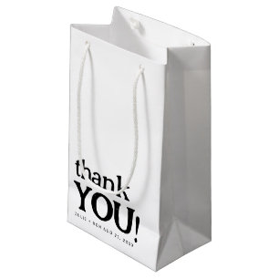 Simple Minimal Wedding Thank You  Small Gift Bag
