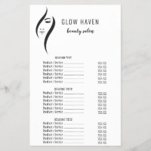 Simple Minimal White And Black Beauty Salon Flyers