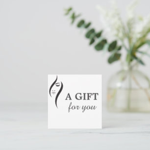 Simple Minimal White And Black Beauty Salon Gift Discount Card