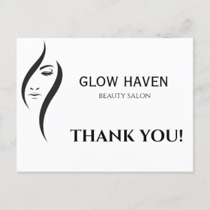 Simple Minimal White And Black Beauty Salon Postca Postcard