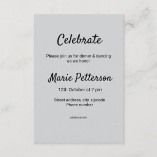 simple minimal white black classic edi bat mitzvah enclosure card