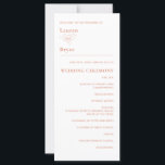 Simple Minimal White Citrus Grove Wedding Program<br><div class="desc">Simple and elegant with minimalist appeal, this citrus grove wedding program presents your wedding order of ceremony and wedding party names in classic style. The white background with citrus orange text has a clean look that is easy for your guests to read. An elegant understated type face pairing presents your...</div>