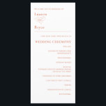 Simple Minimal White Citrus Grove Wedding Program<br><div class="desc">Simple and elegant with minimalist appeal, this citrus grove wedding program presents your wedding order of ceremony and wedding party names in classic style. The white background with citrus orange text has a clean look that is easy for your guests to read. An elegant understated type face pairing presents your...</div>